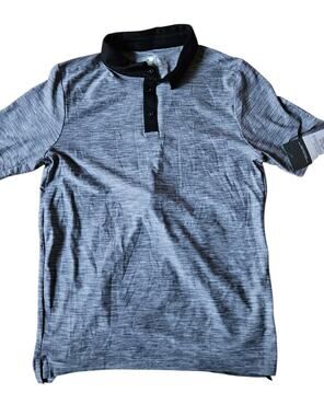 Russell Athletic Boys Gray Black Polo Shirt Size L 10-12